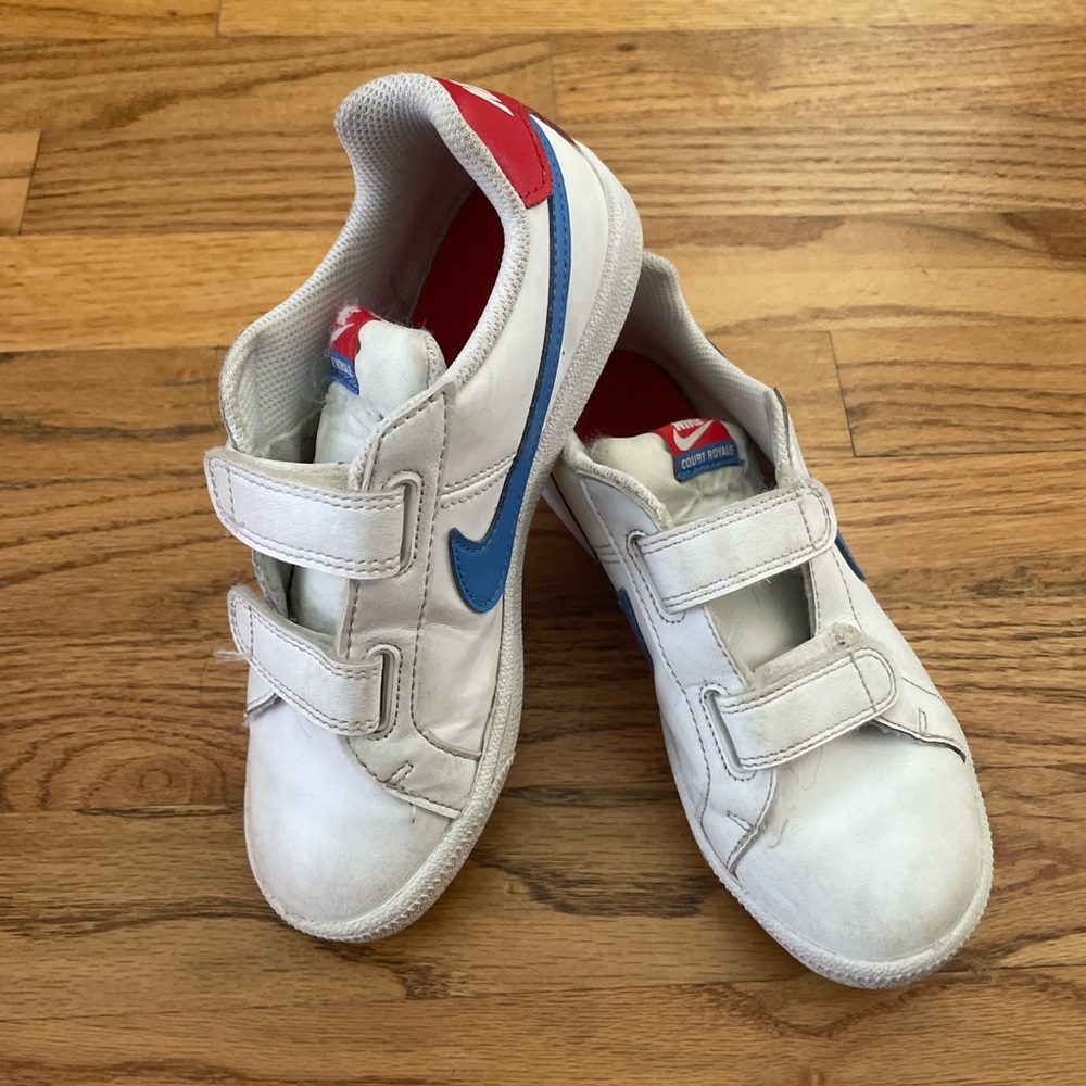 Nike Kids White and Blue Sneakers